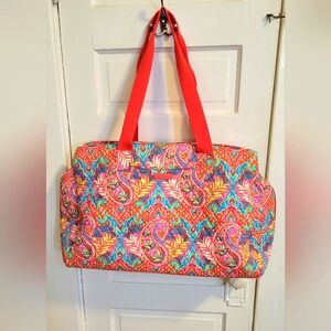 Vera Bradley Large Duffel Bag Paisley 3 Compartment Bag